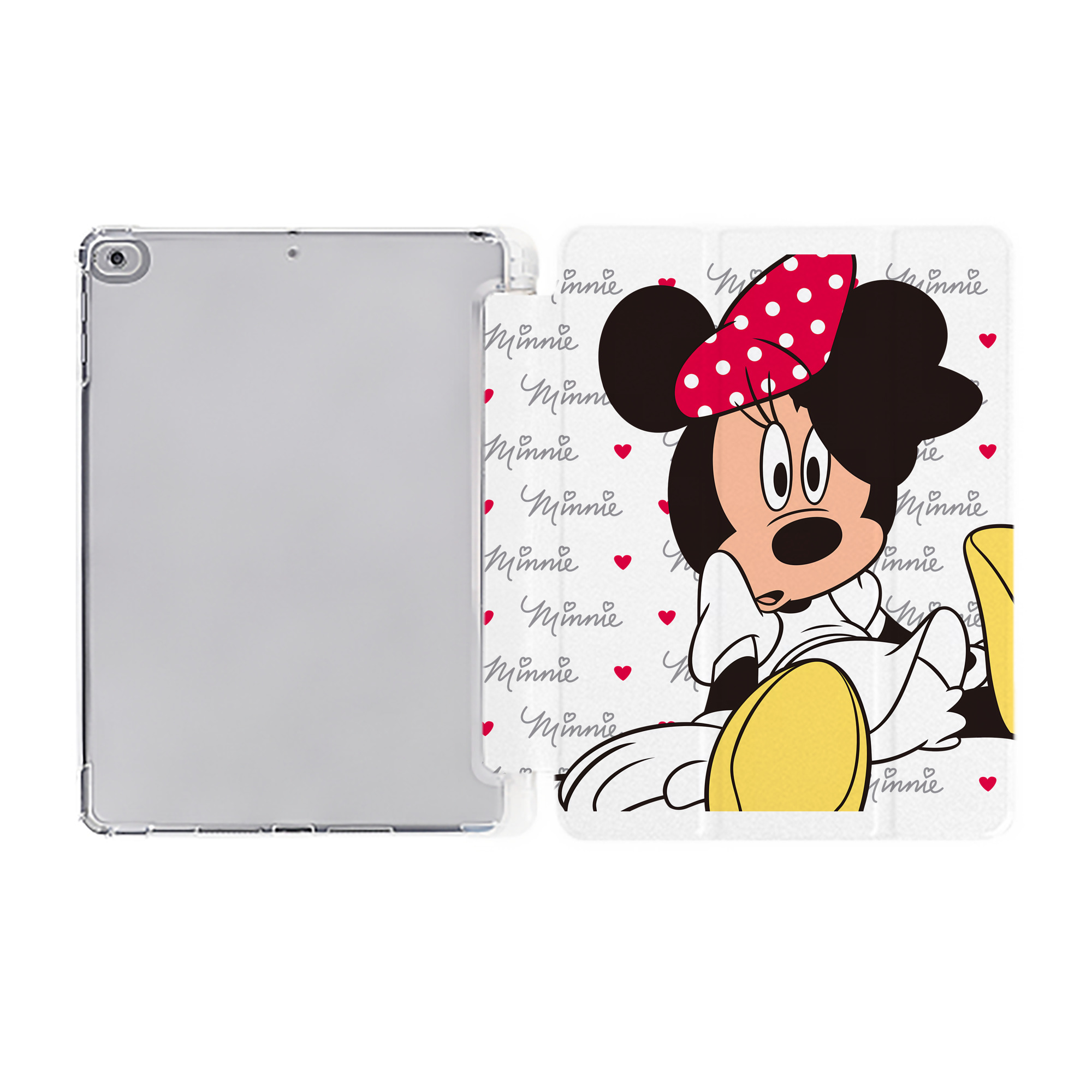 （画像用） ミッキーマウス Mickey Mouse IPad ケース ペン収納付き 三つ折りスタンド PUレザー×シリコン 対応機種9.5/10.5/10.9インチ